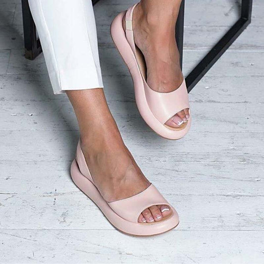 Sandali Donna Slingback Punta Aperta Stile Casual - Brentozzi