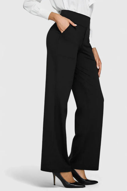 Pantaloni Donna Ampi con Elastico in Vita Stretch
