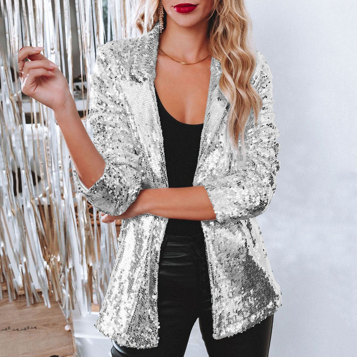Blazer Donna con Inserto Lucido Taglio Elegante - Brentozzi