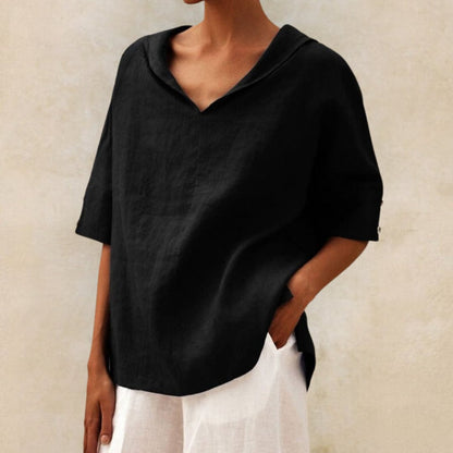 Blusa Donna Tessuto Leggero Scollo a V
