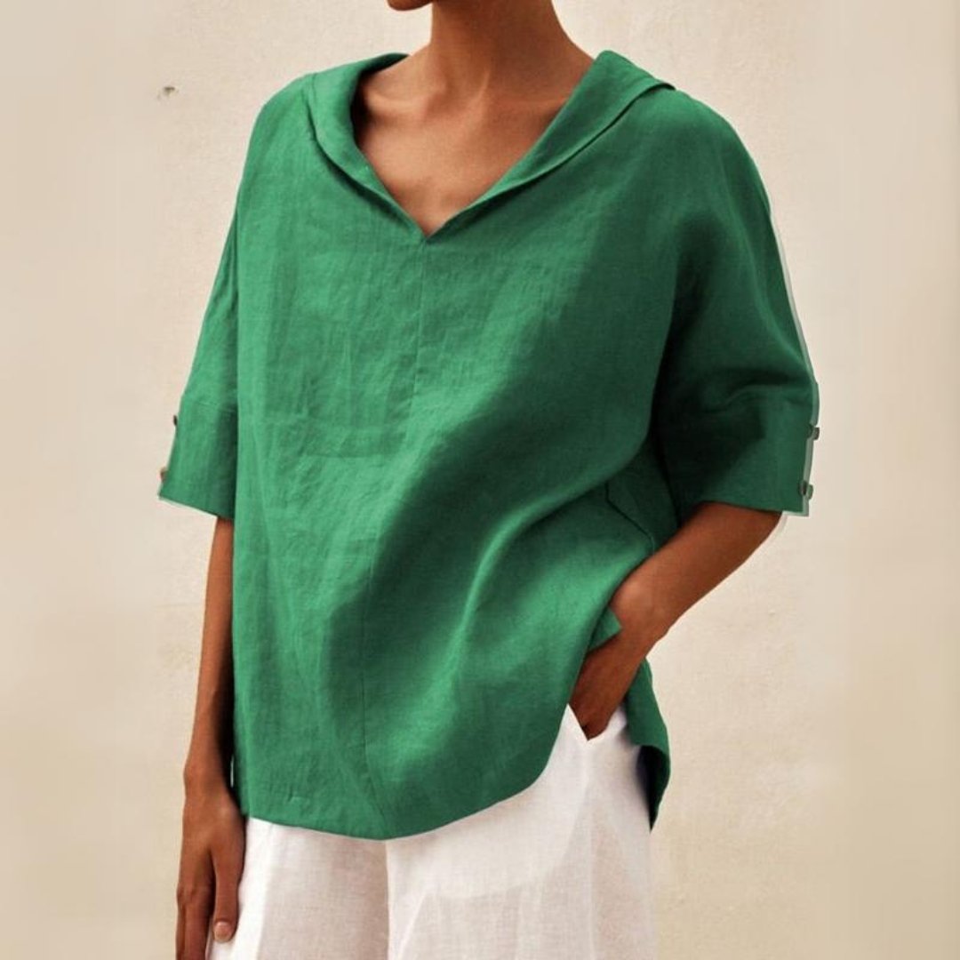 Blusa Donna Tessuto Leggero Scollo a V - Brentozzi