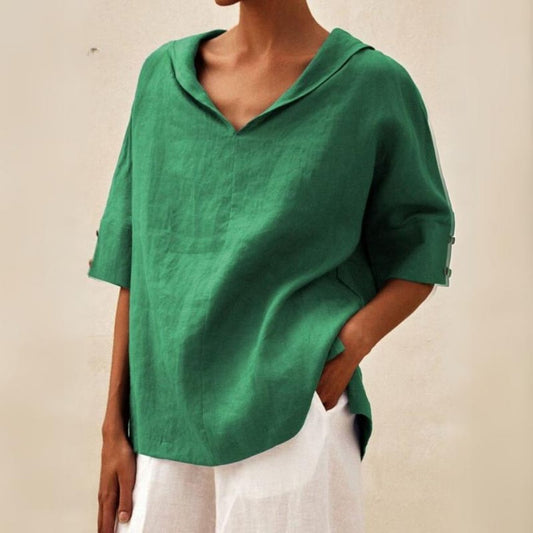 Blusa Donna Tessuto Leggero Scollo a V - Brentozzi