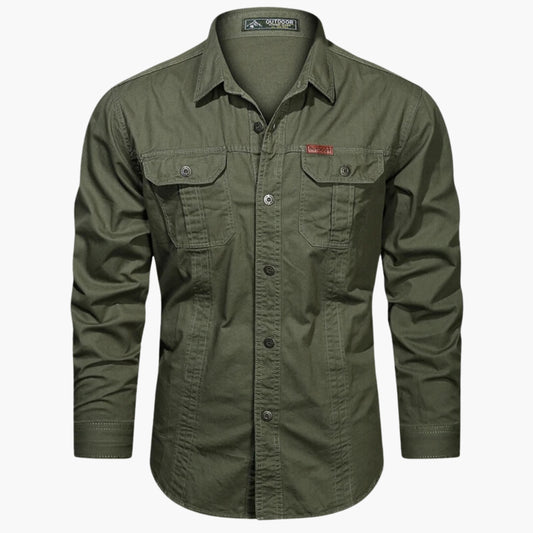 Camicia Uomo Outdoor con Tasche sul Petto e Collo con Bottoni - Brentozzi
