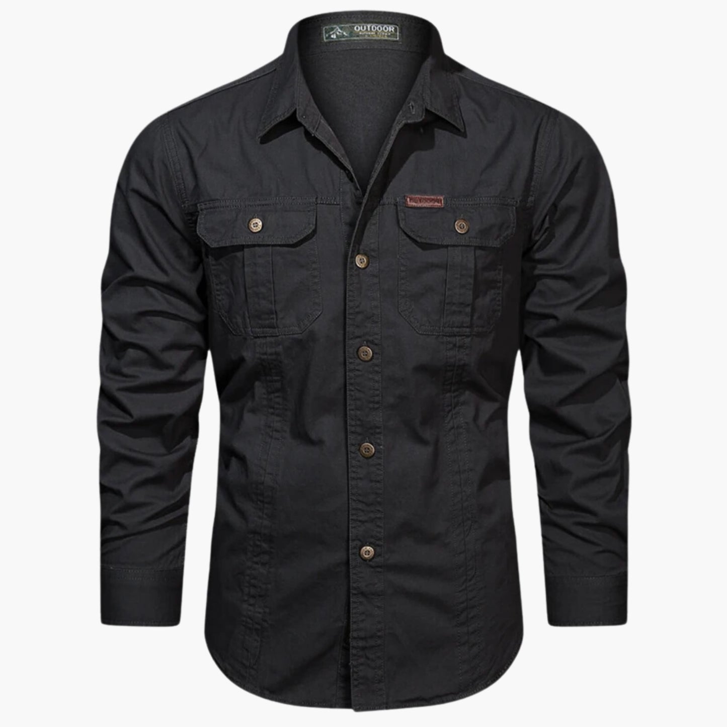 Camicia Uomo Outdoor con Tasche sul Petto e Collo con Bottoni