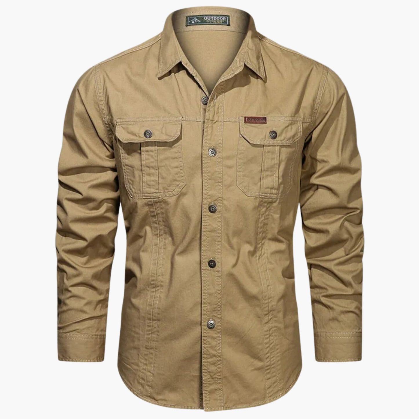 Camicia Uomo Outdoor con Tasche sul Petto e Collo con Bottoni