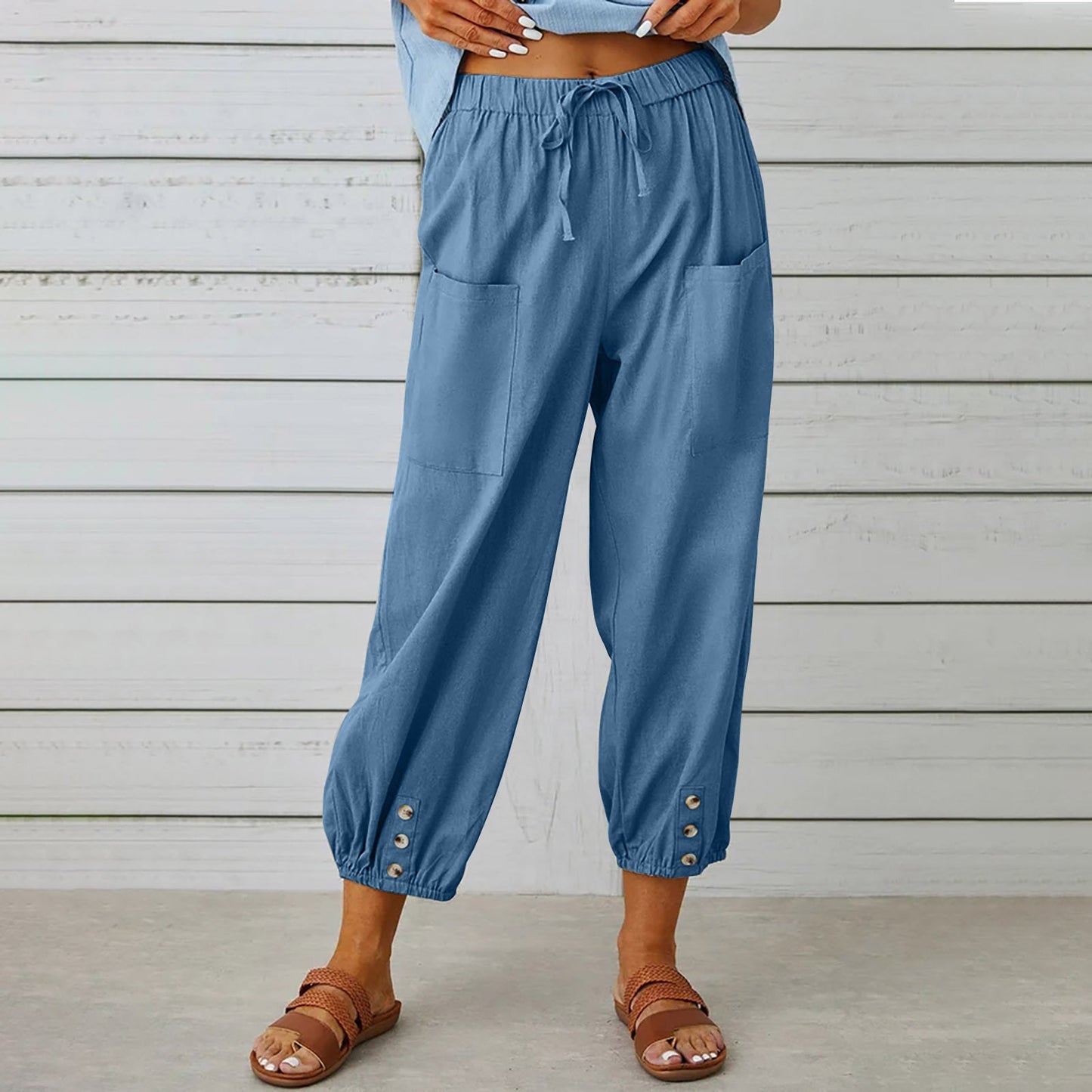 Pantaloni Cargo Donna con Coulisse Vita Elastico