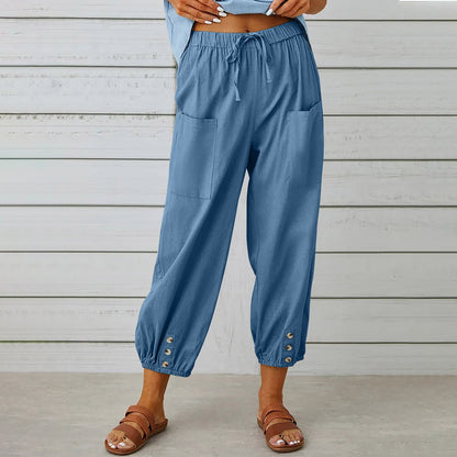 Pantaloni Cargo Donna con Coulisse Vita Elastico