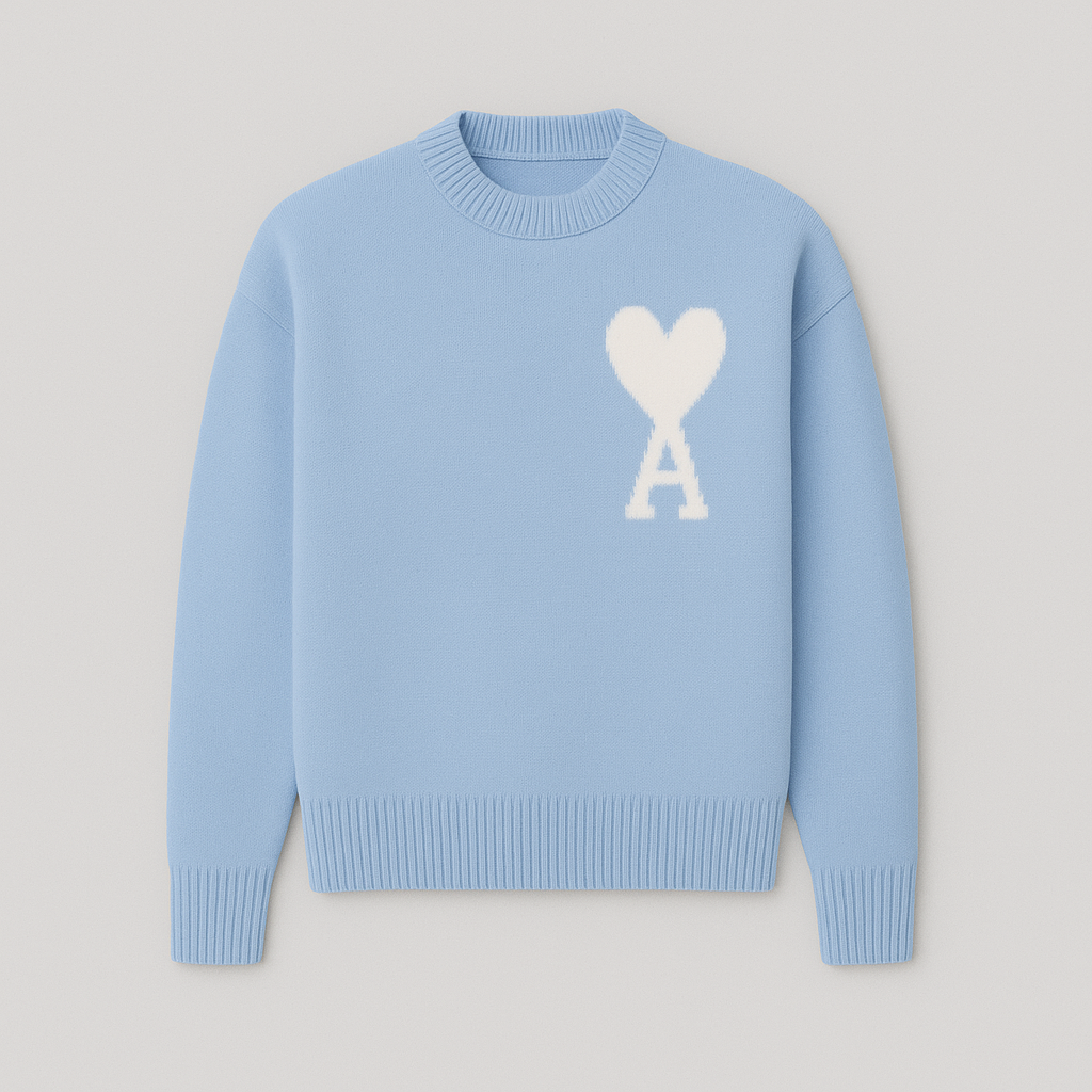 Maglione Oversize Donna con Motivo a Cuori Morbido