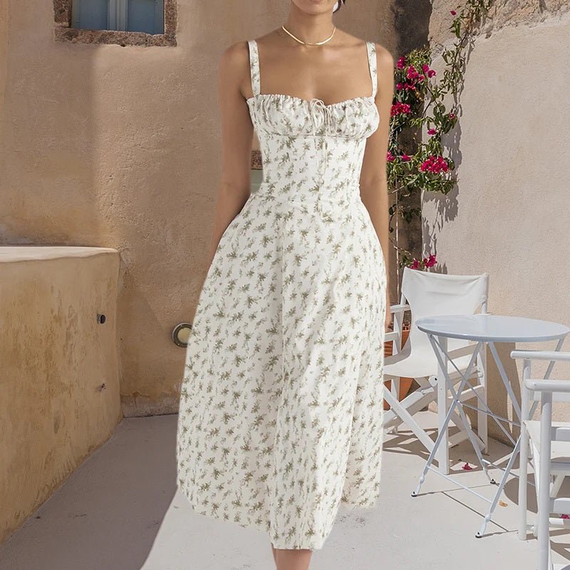 Abito Midi Donna Bustier con Spalline