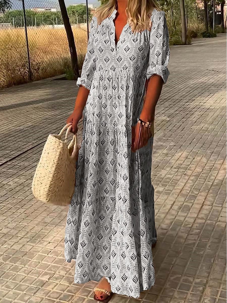 Abito Maxi Donna Svasato Vestibilità Lunga