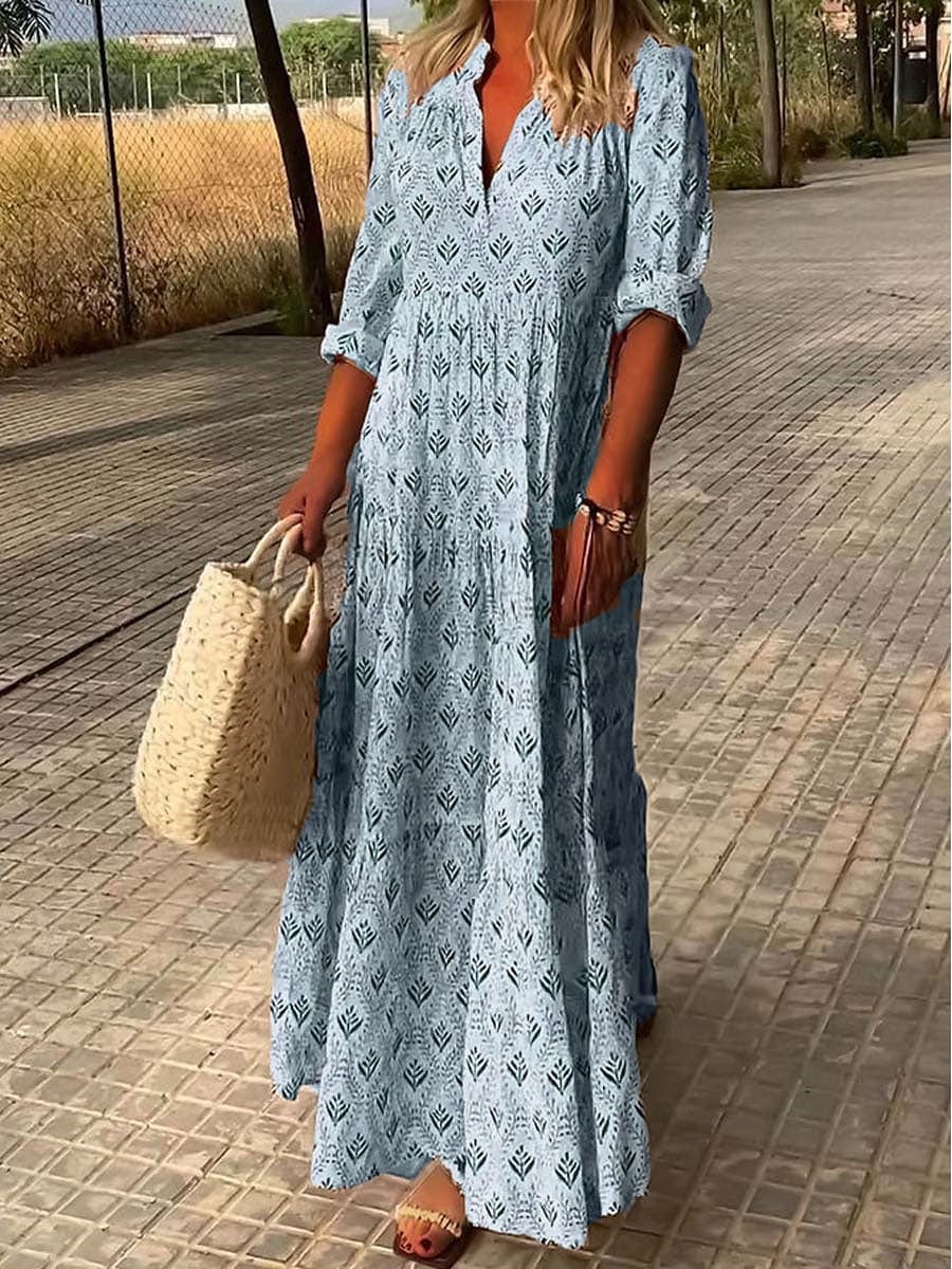 Abito Maxi Donna Svasato Vestibilità Lunga