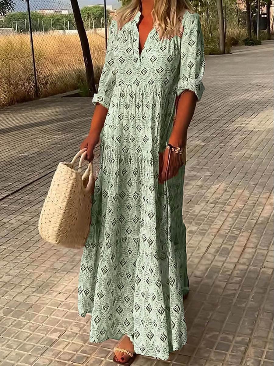 Abito Maxi Donna Svasato Vestibilità Lunga