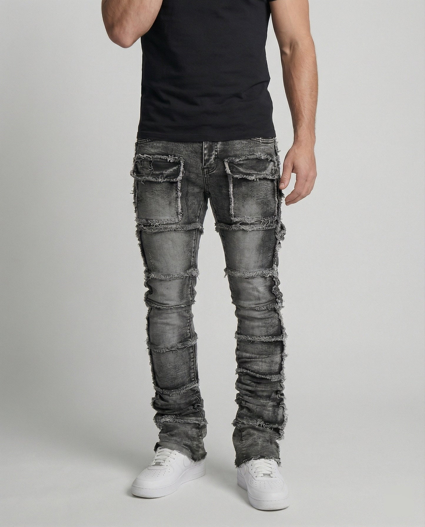 Jeans Uomo Slim Fit con Tasche Cargo