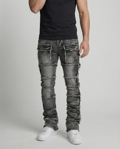 Jeans Uomo Slim Fit con Tasche Cargo