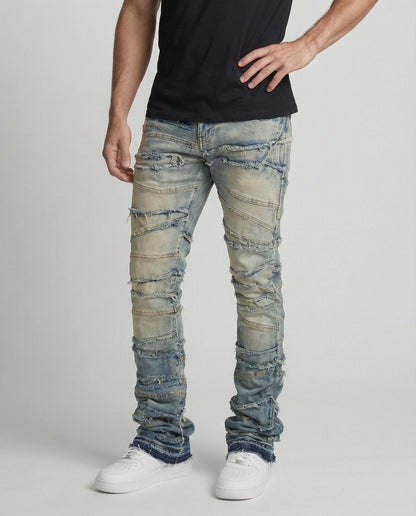 Jeans Uomo Slim Fit Effetto Usurato