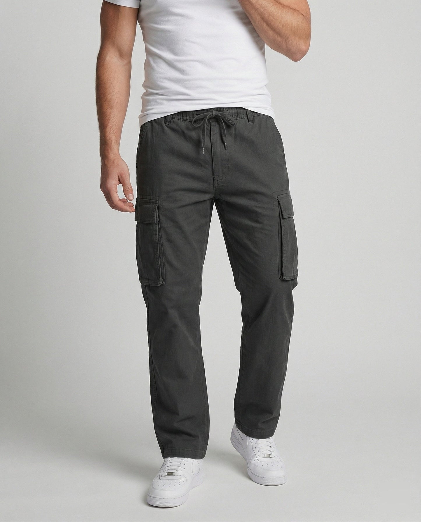 Pantaloni Cargo Uomo Estivi Tessuto Flessibile Slim