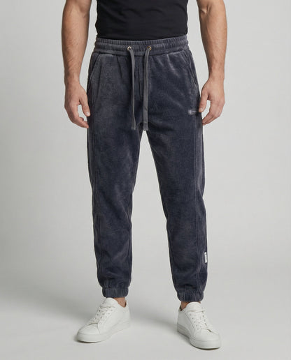 Pantaloni Jogging Uomo Tessuto Rigato Vestibilità Stretta