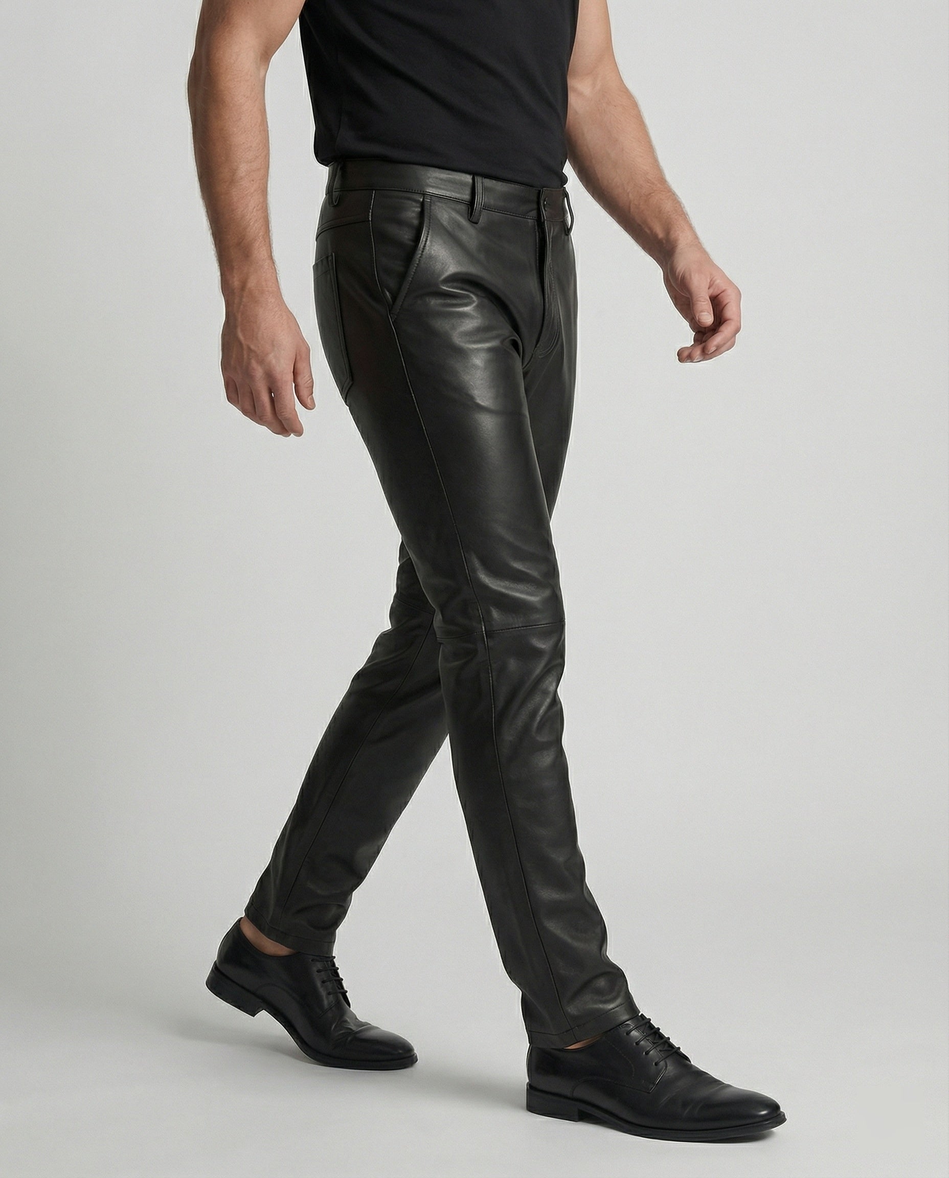 Pantaloni Uomo in Ecopelle Taglio Slim - Brentozzi