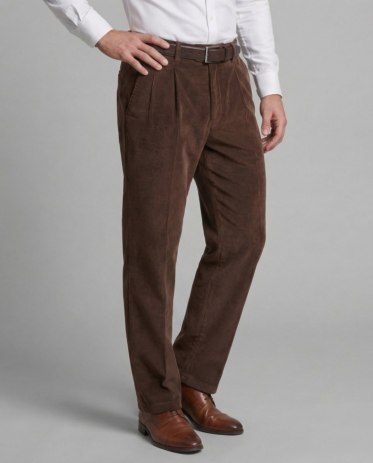 Pantaloni Uomo in Velluto a Coste con Passanti per Cintura
