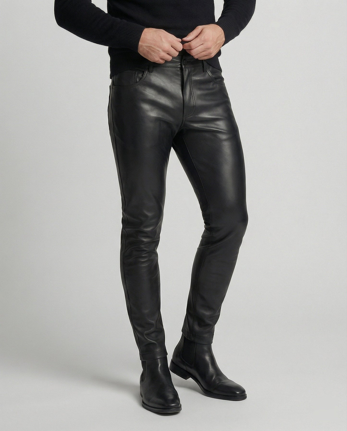 Pantaloni Uomo in Ecopelle Slim Fit - Brentozzi