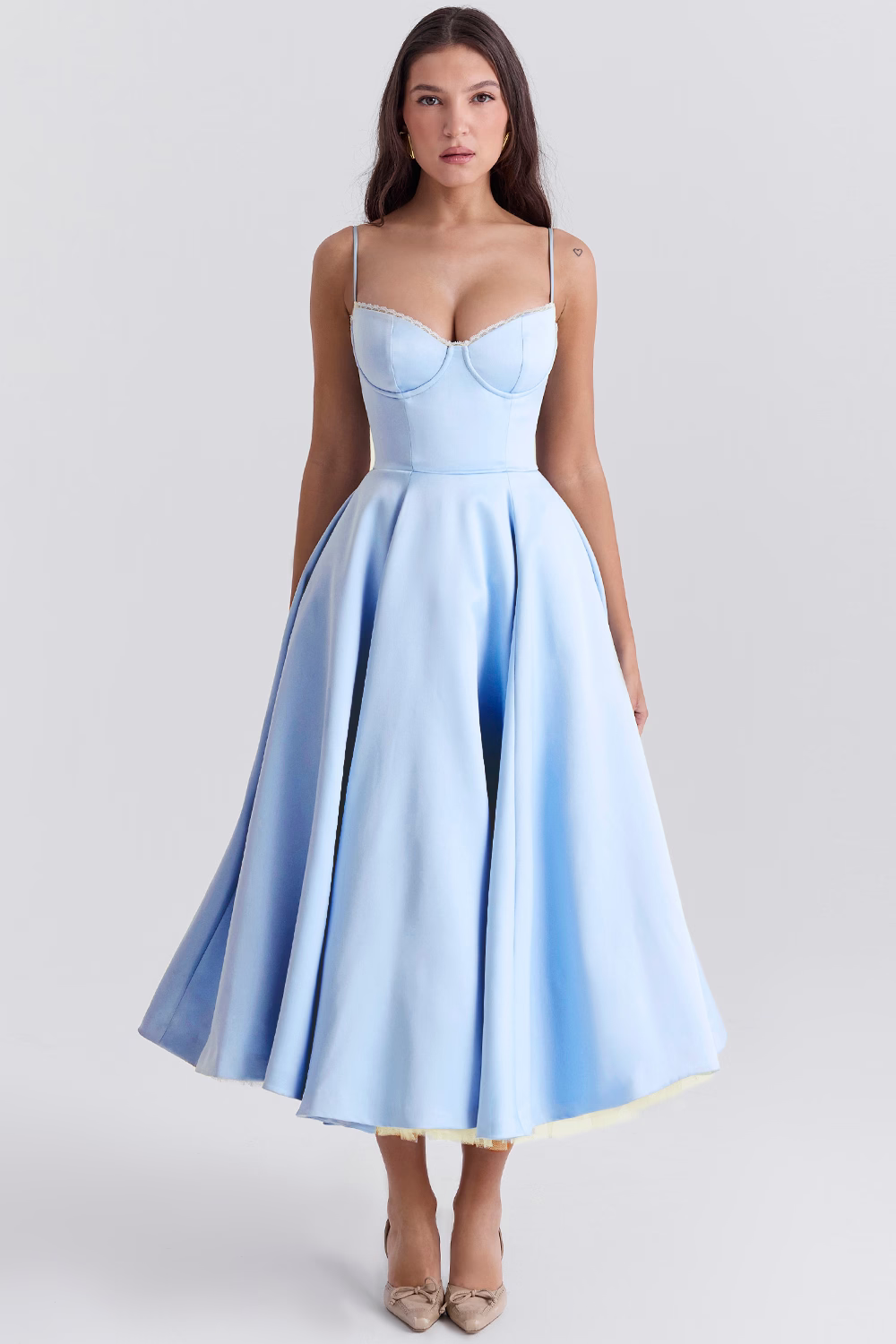 Abito Midi Donna Bustier Senza Maniche