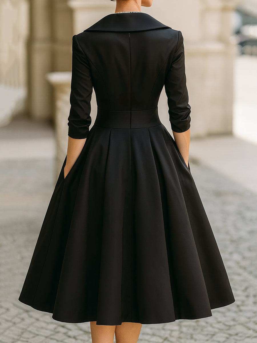 Abito Midi Donna a Portafoglio Classico