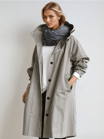 Cappotto Trench Donna con Bottoni e Collo Alto Elegante - Brentozzi