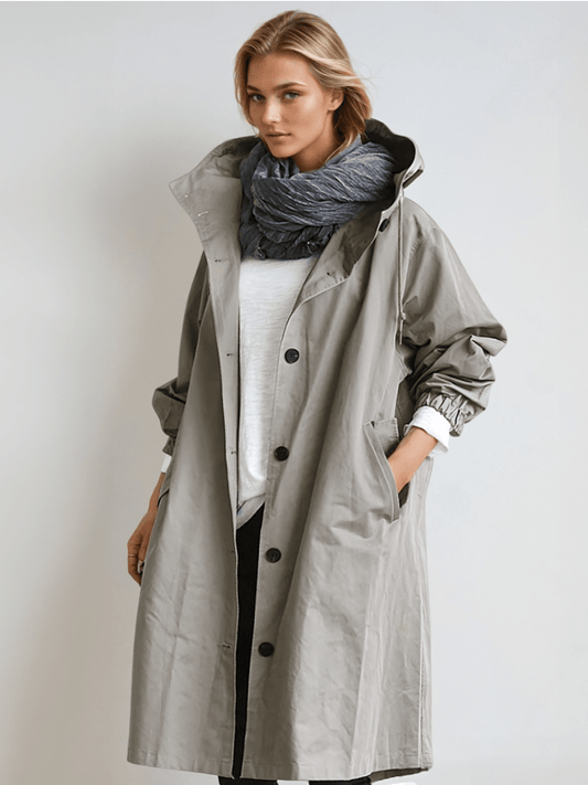Cappotto Trench Donna con Bottoni e Collo Alto Elegante - Brentozzi