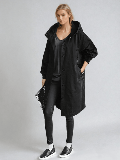 Cappotto Trench Uomo con Bottoni e Colletto Alto