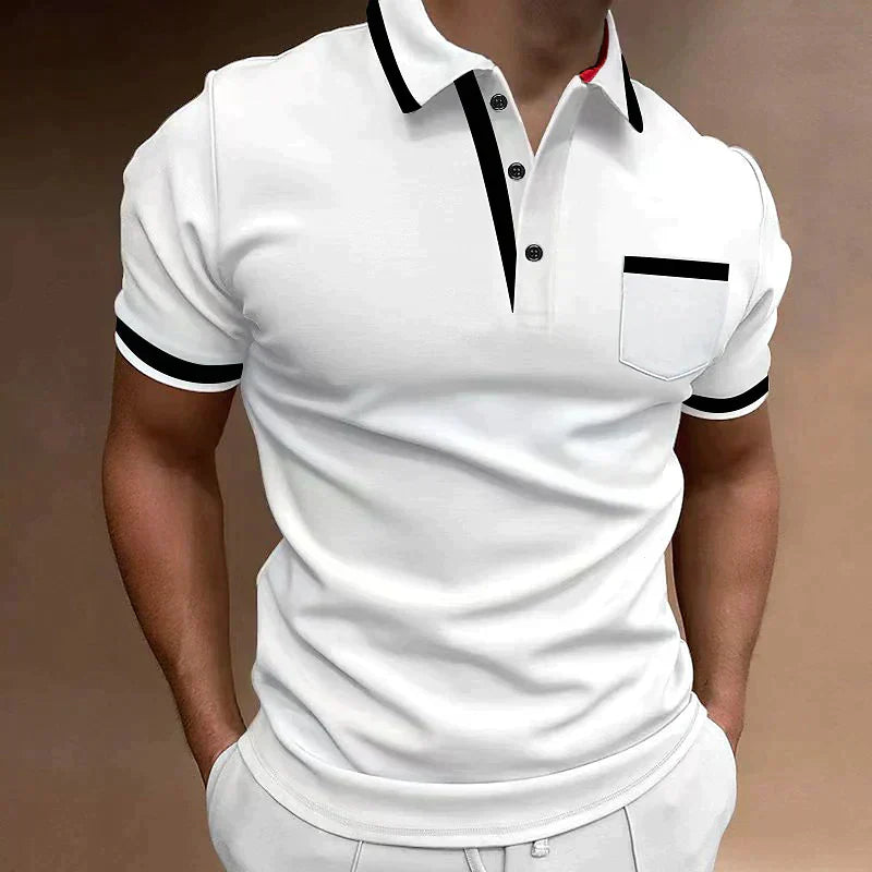 Polo Golf Uomo Manica Corta con Tasca sul Petto - Brentozzi