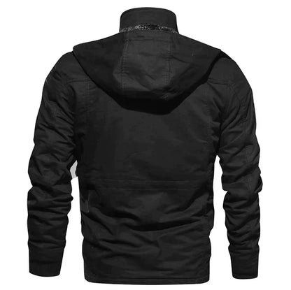 Giacca Uomo in Misto Cotone Imbottita Cappuccio Calda
