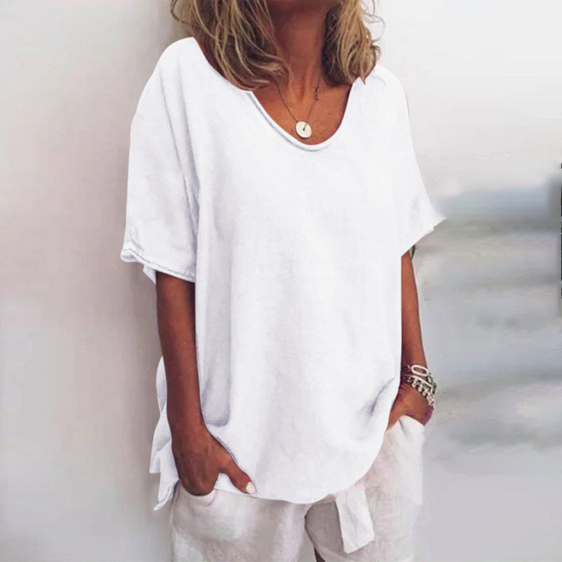 T-shirt Donna Manica Corta Cotone Vestibilità Larga