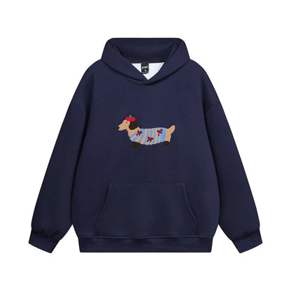 Felpa Donna Oversize con Stampa Dackel Comoda