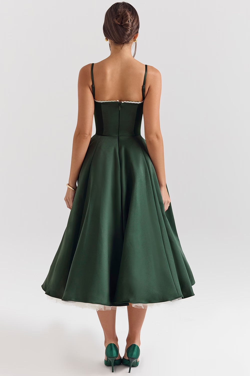 Abito Midi Donna Scollo a Cuore Elegante
