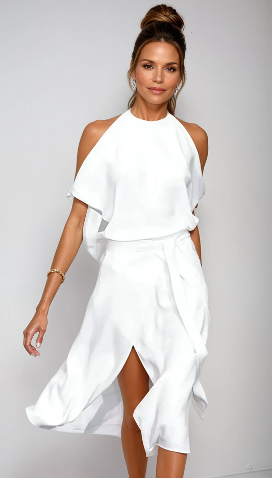 Abito Donna Sera Neckholder Stile Incrociato - Brentozzi