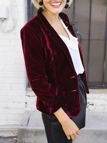 Blazer Donna in Velluto Effetto Strutturato