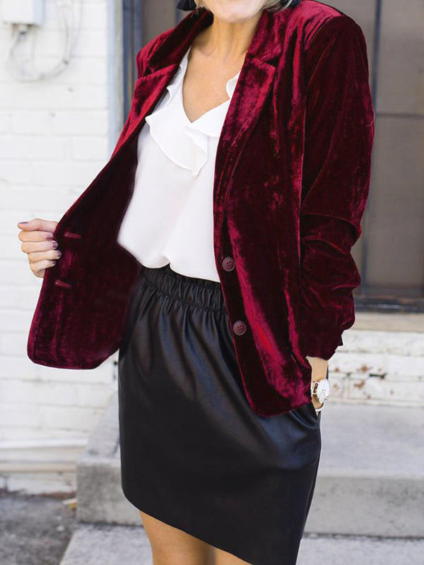 Blazer Donna in Velluto Effetto Strutturato