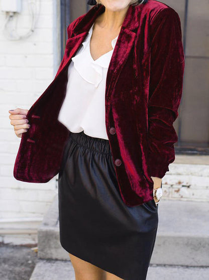 Blazer Donna in Velluto Effetto Strutturato