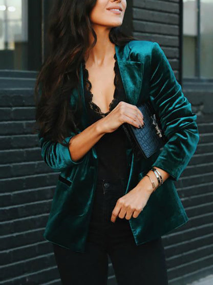 Blazer Donna in Velluto Effetto Strutturato