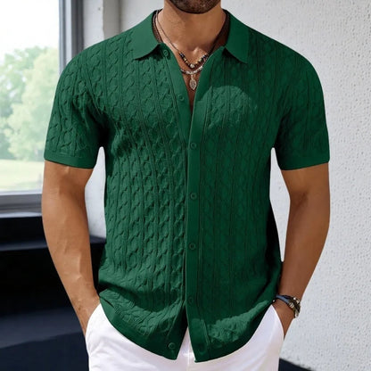 Polo Uomo Strutturata con Bottoni Manica Corta