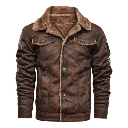 Giacca Uomo in Fleece e Pelle Calda