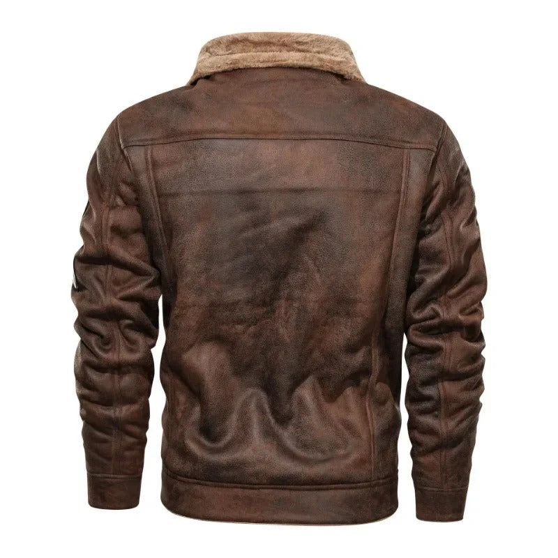 Giacca Uomo in Fleece e Pelle Calda