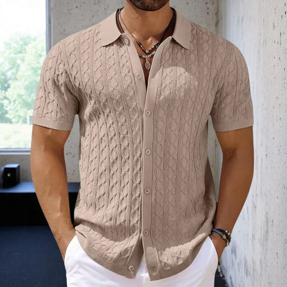 Polo Uomo Strutturata con Bottoni Manica Corta