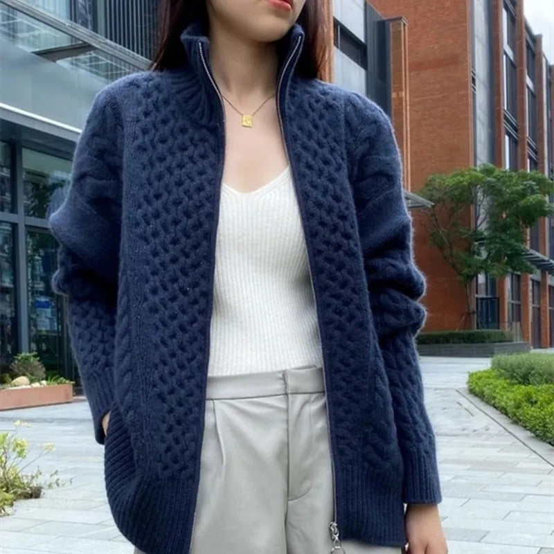 Cardigan Uomo Maglia Treccia Morbido