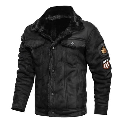 Giacca Uomo in Fleece e Pelle Calda