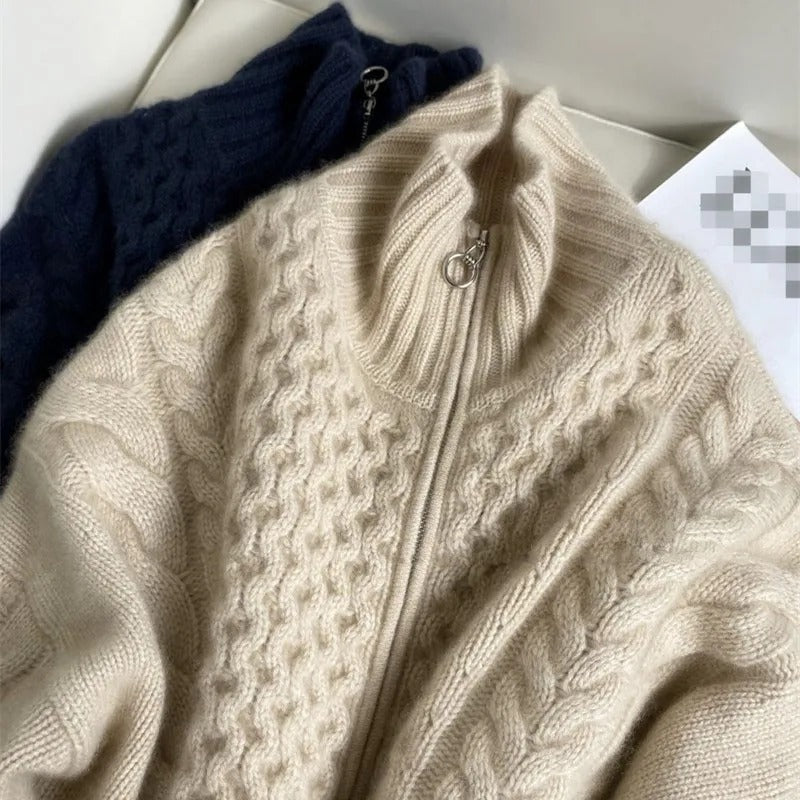 Cardigan Uomo Maglia Treccia Morbido