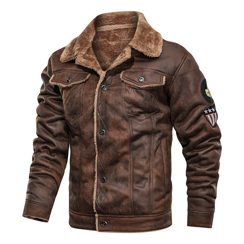 Giacca Biker Uomo in Ecopelle con Tasche Stile Comodo