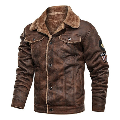 Giacca Biker Uomo in Ecopelle con Tasche Stile Comodo