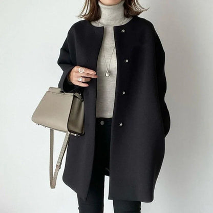 Cappotto Donna con Bottoni Stile Moderno Elegante - Vesarelli