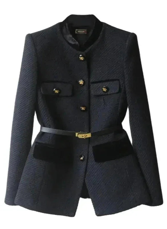 Cappotto Donna con Cintura e Bottoni Decorativi Elegante - Vesarelli